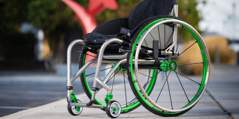 Wheelchair in a park